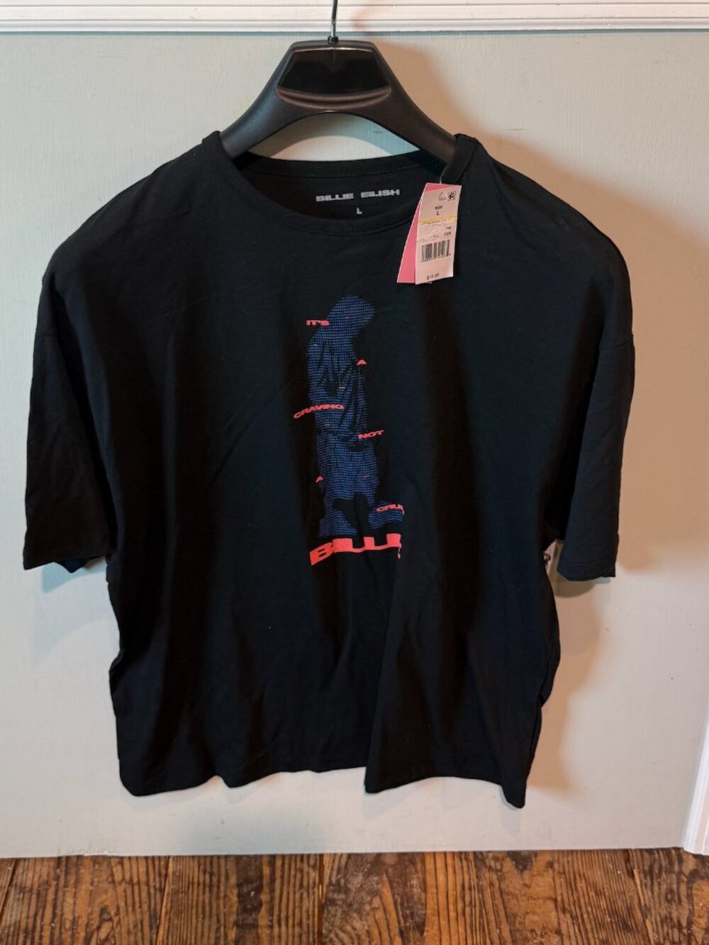 NEW Billie Eilish “It’s A Craving Not A Crush” Shirt Black Size Large NWT